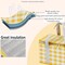 Insulated Picnic Cooler Basket Bag - Zippered Top, Keeps Hot or Cold - Perfect for Picnics, Beach, Food Delivery & Outdoor (13.8x7.9x7.9 in)